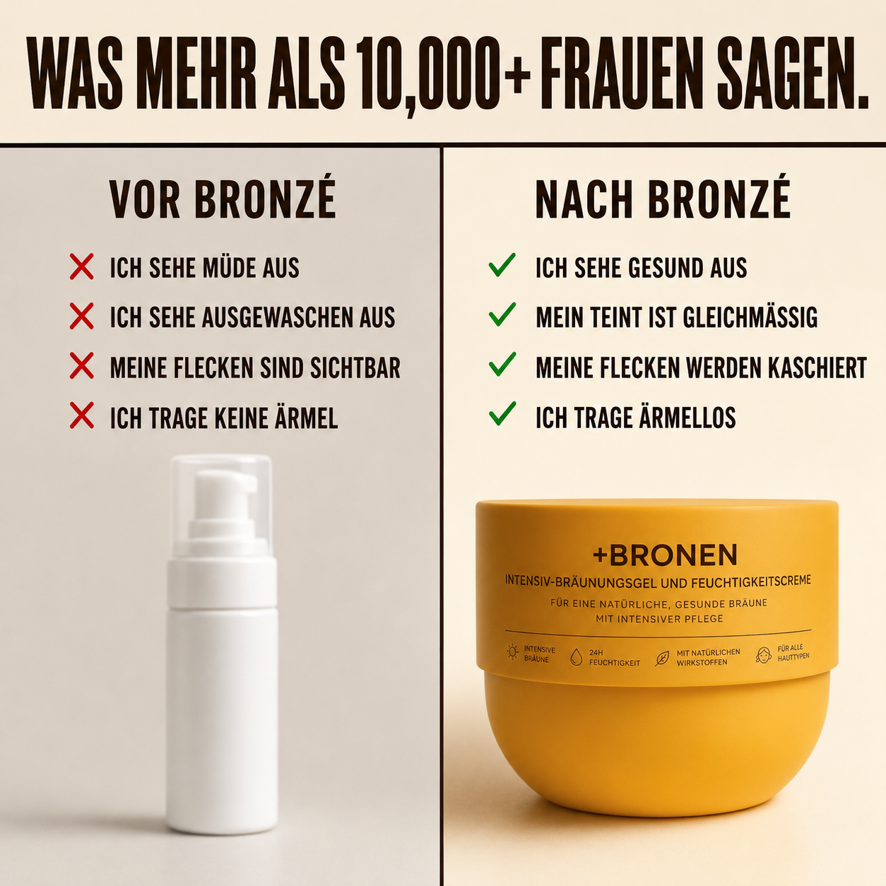 Intensiv-Bräunungsgel und Feuchtigkeitscreme
